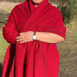 Gift For Valentine Sweet Warm Soft Oversized Shawl/Throw Meditation Wrap Handmade Lovenepal - thumbnail 3