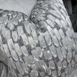 Luxurious Cushion Cover, Grey Silver Abstract Design Pillow Scatter Cover For Sofa Bed, Designer Ashley Wilde Fabric, Meteor - thumbnail 4