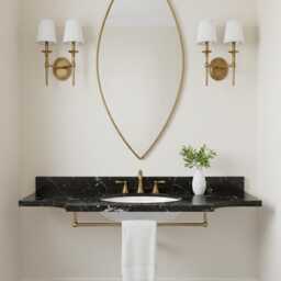 Organic Leaf Brass Mirror - Decorative Handmade Vanity Wall - thumbnail 3