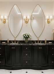 Organic Leaf Brass Mirror - Decorative Handmade Vanity Wall - thumbnail 1
