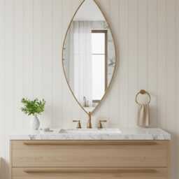 Organic Leaf Brass Mirror - Decorative Handmade Vanity Wall - thumbnail 2