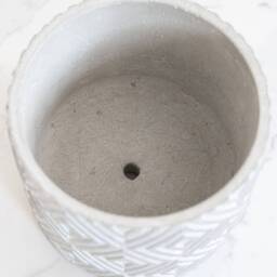 Nordic Style Grey Concrete Plant Pot With Drainage - Indoor For Cactus, Succulent, Bonsai Scandinavian Geometric Design - thumbnail 3