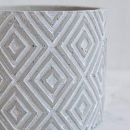 Nordic Style Grey Concrete Plant Pot With Drainage - Indoor For Cactus, Succulent, Bonsai Scandinavian Geometric Design - thumbnail 2