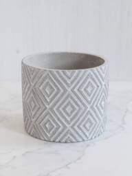 Nordic Style Grey Concrete Plant Pot With Drainage - Indoor For Cactus, Succulent, Bonsai Scandinavian Geometric Design - thumbnail 1