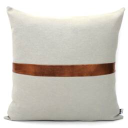 Light Grey & Copper Colorblock Pillow Cover Glam Living Room Decor - thumbnail 3