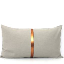 Light Grey & Copper Colorblock Pillow Cover Glam Living Room Decor - thumbnail 2