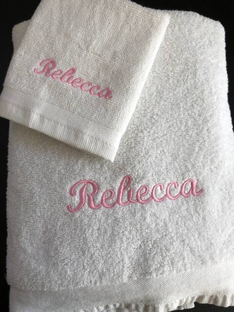 Personalised Bath Set/ Embroidered Towel & Face Cloth Set - image 1