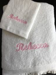Personalised Bath Set/ Embroidered Towel & Face Cloth Set