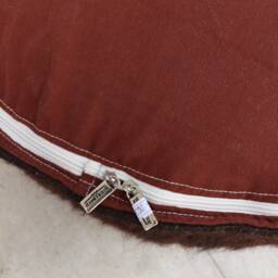 Handmade Kilim Rug Pouf, Wool Ottoman Footstool, Bohemian Decor - thumbnail 4
