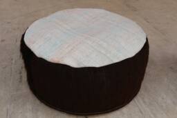 Handmade Kilim Rug Pouf, Wool Ottoman Footstool, Bohemian Decor