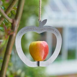 Personalised Apple Shape Metal Bird Feeder - thumbnail 1