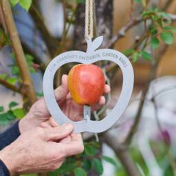 Personalised Apple Shape Metal Bird Feeder - thumbnail 2
