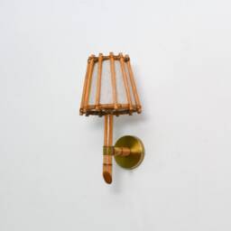 Handcrafted Rattan Wall Sconce, Mid-Century Modern Lamp, Small Lighting - thumbnail 2