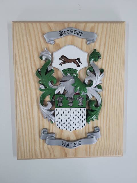 Personalised Hand Painted Family Coat Of Arms Wall Shield Plaque Wooden - image 1
