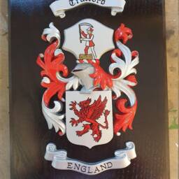Personalised Hand Painted Family Coat Of Arms Wall Shield Plaque Wooden - thumbnail 2