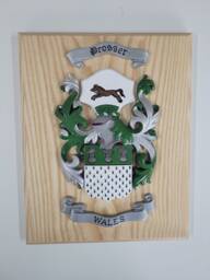 Personalised Hand Painted Family Coat Of Arms Wall Shield Plaque Wooden - thumbnail 1