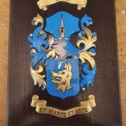 Personalised Hand Painted Family Coat Of Arms Wall Shield Plaque Wooden - thumbnail 3