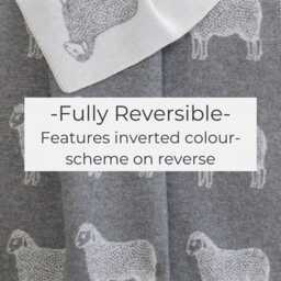 Grey Sheep Reversible Design Wool Blanket Throw - thumbnail 4