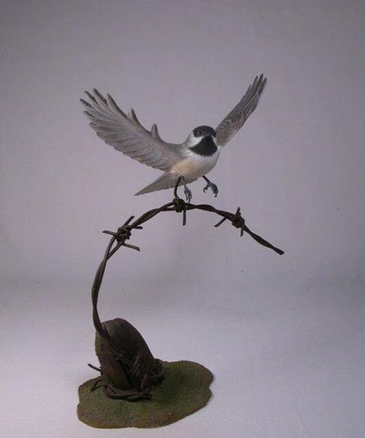 Open-Winged Black-Capped Chickadee - image 1