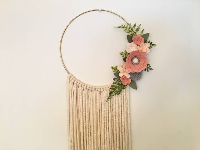 Nursery Decor, Bow Hanger, Organizer, Holder, Felt Flower Wall Hanging, Hair Clip Organizer - image 1
