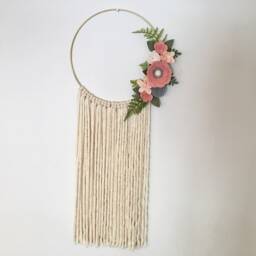 Nursery Decor, Bow Hanger, Organizer, Holder, Felt Flower Wall Hanging, Hair Clip Organizer - thumbnail 2