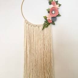 Nursery Decor, Bow Hanger, Organizer, Holder, Felt Flower Wall Hanging, Hair Clip Organizer - thumbnail 3