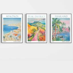 Travel Prints, Any City Country City Prints Travel Poster Custom Personalised Wall Art Home Decor Destination Print Gift - thumbnail 2