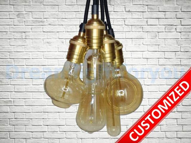 Multi Pendant Light Cluster 3-12 Ceiling Pendant Fixture Industrial Chandelier Textile Cable Lighting Rustic Modern - image 1