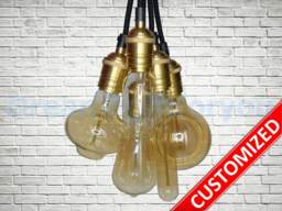 Multi Pendant Light Cluster 3-12 Ceiling Pendant Fixture Industrial Chandelier Textile Cable Lighting Rustic Modern