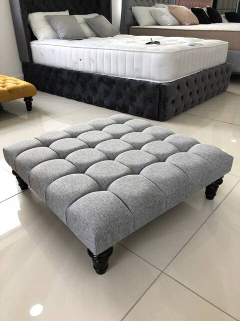 New Upholstered Footstool - Coffee Table Available in Various Colors & Fabrics - image 1