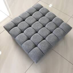 New Upholstered Footstool - Coffee Table Available in Various Colors & Fabrics - thumbnail 3