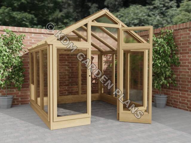 Plans For Wooden Garden Greenhouse 2.1Mx2.1M Diy Digital Woodwork Download Only UK Metric With Cut Lists - image 1
