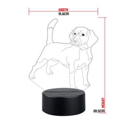 Personalised Beagle Night Light Engraved Dog Led Light Stand - thumbnail 2