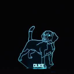 Personalised Beagle Night Light Engraved Dog Led Light Stand - thumbnail 4