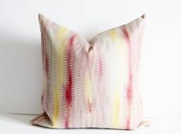 Pink & Yellow Abstract Pillow The Raela Cover Covers 22x22 - thumbnail 1