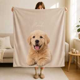 Custom Pet Photo Blanket, Personalized Special Memory Keepsake - thumbnail 2