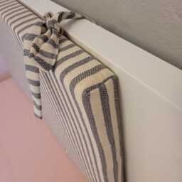 Custom Striped Washed Linen Headboard Cushion With Foam Insertrustic Bedroom Decor, Removable Cover - thumbnail 4