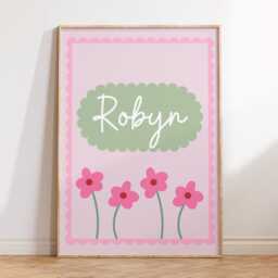 You Are Blooming Lovely Print Set Of 2 - Personalised Name Girls Room Kids Bedroom Poster Playroom Nursery Prints Cute Flower - thumbnail 3