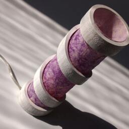 Handmade Bamboo Table Lamp Spiral Night Light With Nepali Paper - thumbnail 2
