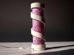 Handmade Bamboo Table Lamp Spiral Night Light With Nepali Paper - thumbnail 1