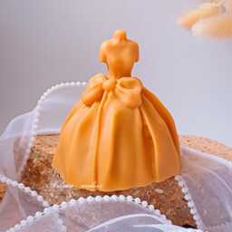 Bridal Dress Candle Eco-Friendly Soy Beeswax Candle, Unique Wedding Decor - thumbnail 2