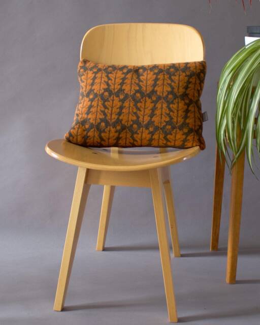 Oak Leaf Cushion in Knitted Lambswool - image 1