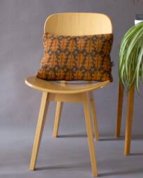 Oak Leaf Cushion in Knitted Lambswool