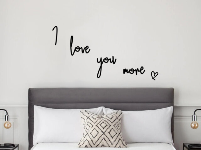 I Love You More Wooden Words Wall Art Large Quote - image 1