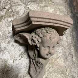 Base Console For 1 Angel Cherub, Small, Artificial Sandstone, Antique Look T 01 - thumbnail 3
