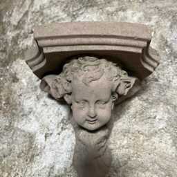 Base Console For 1 Angel Cherub, Small, Artificial Sandstone, Antique Look T 01 - thumbnail 2