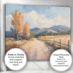 Sunlit Country Road Autumn Fields Impressionist Landscape Canvas Wall Art Print Decor Picture Ready To Hang - thumbnail 3