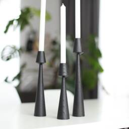 Handmade Wooden Candlestick Set Scandinavian Rustic Home Decor - thumbnail 3