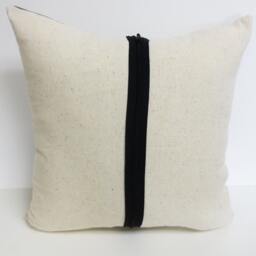 Hand Block Print Pug Pillow Ticking Stripe Decorative Cushion - thumbnail 2