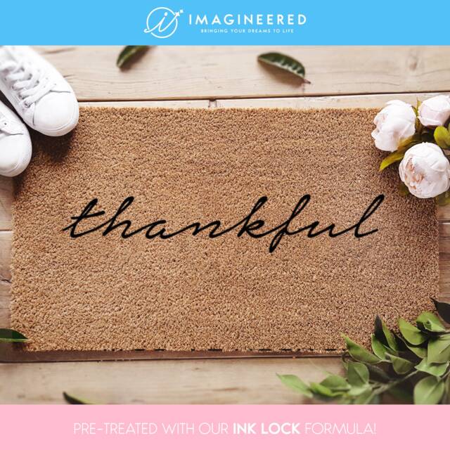 Thankful Doormat - Thankful Welcome Mat Coir Thanksgiving New Home Gift House Warming Decorations Decor - image 1